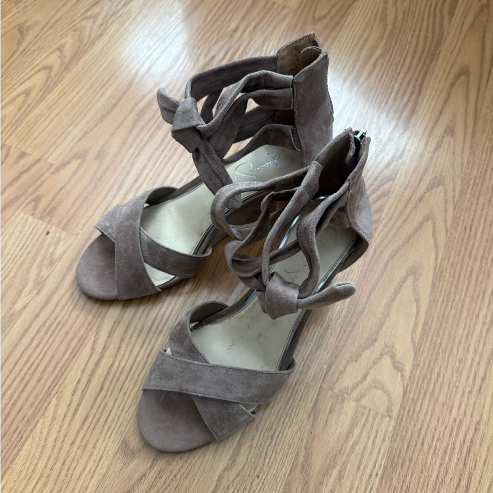 Jessica Simpson Taupe Suede Sandals